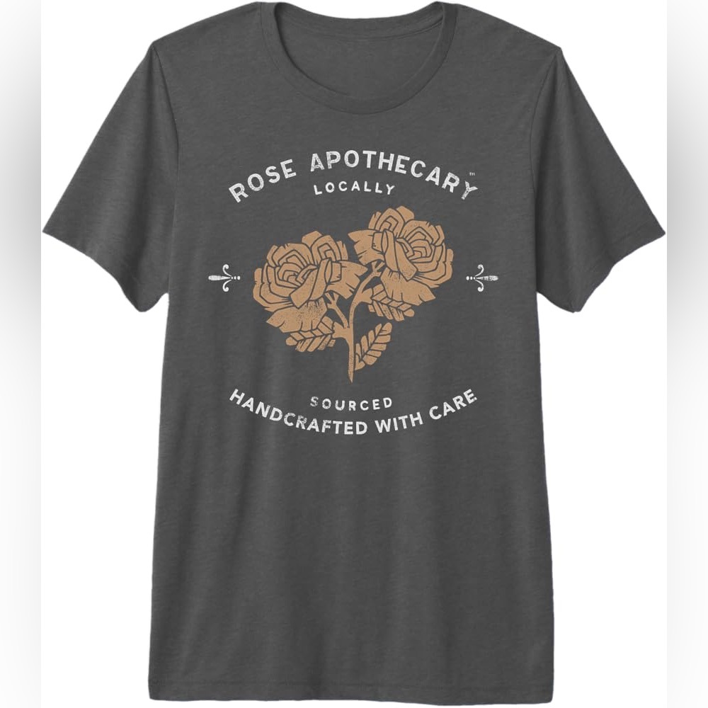 Schitt's Creek Rose Apothecary Dark Gray Short Sleeve Tee, Unisex Size Small